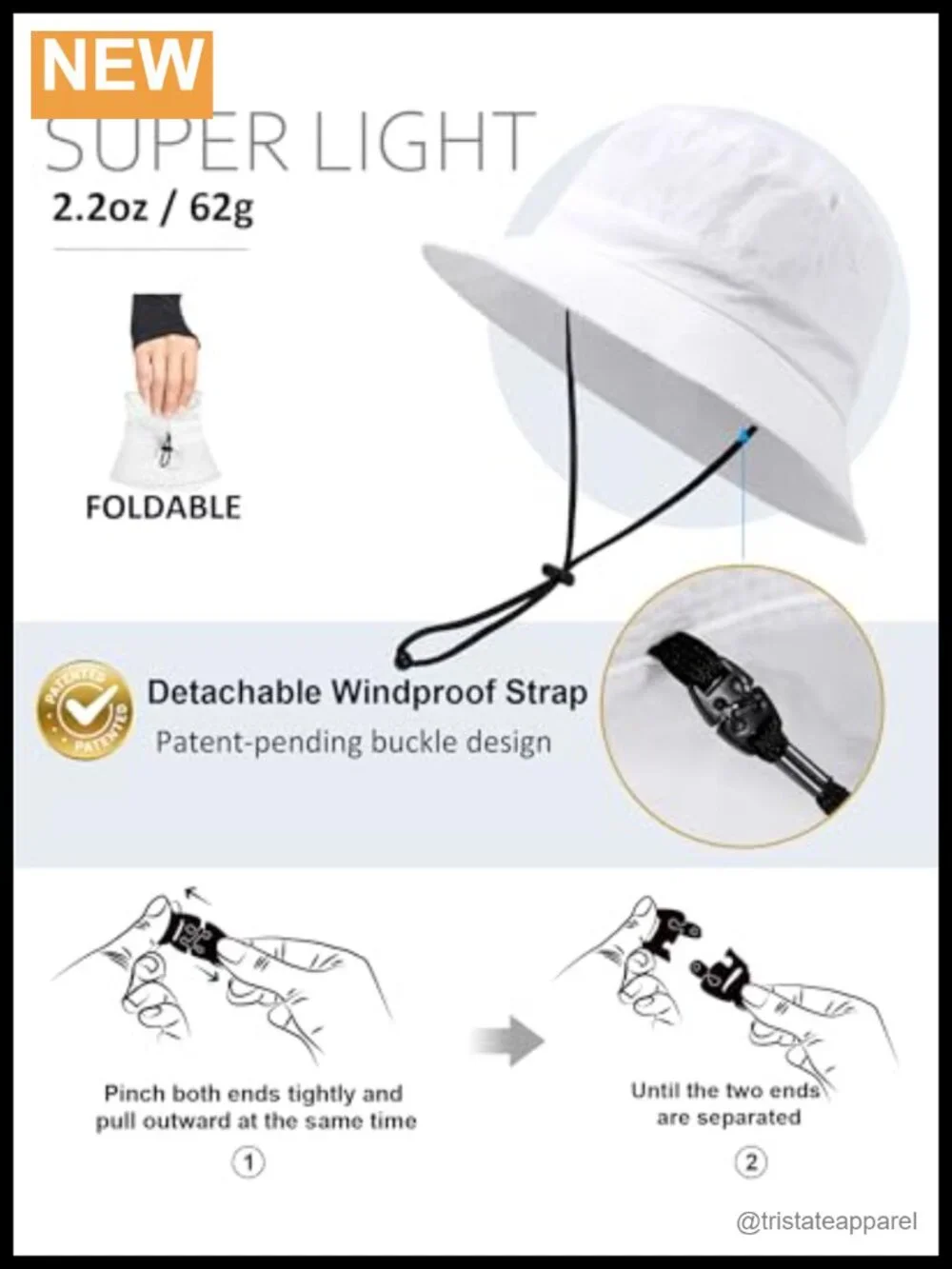 Water-Resistant Bucket Hat UPF 50+ Sun Hat for Women Men Outdoor